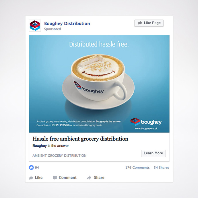 Facebook advert featuring the Cappuccino Truck concept used in a digital marketing campaign created for Boughey Distribution