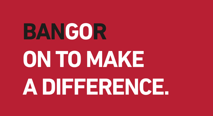 Bangor University's 'Go on to Make a Difference' sub-brand logo