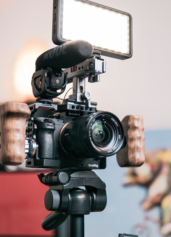 Video equipment used by a PR agency to produce video content for use on digital marketing channels